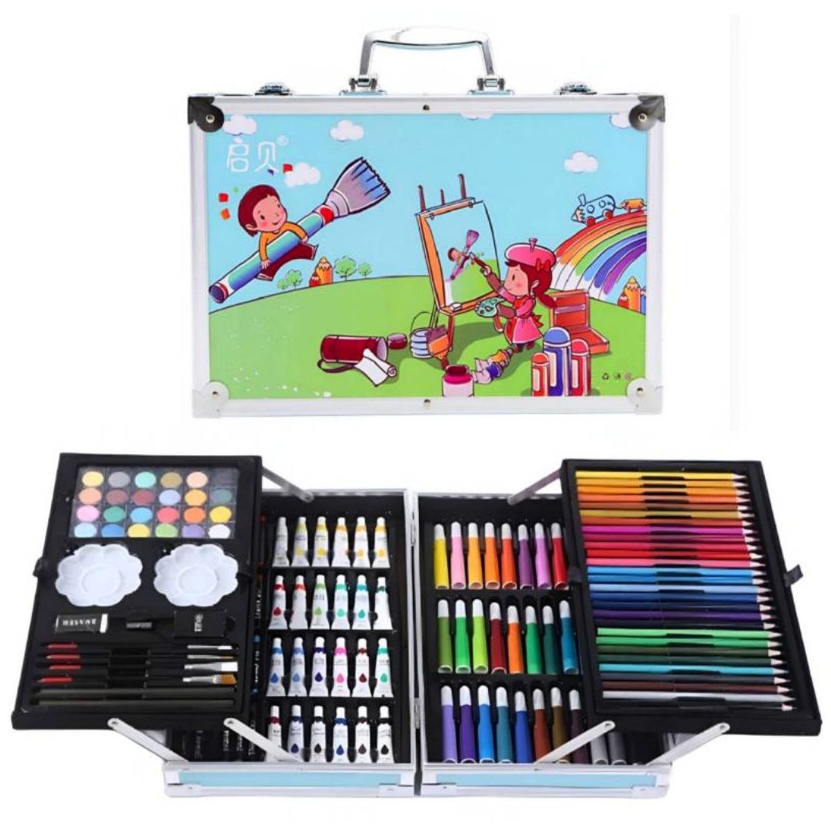 INSPIRA MARKET - Kit Set de Arte Colores plumones pintura para niños