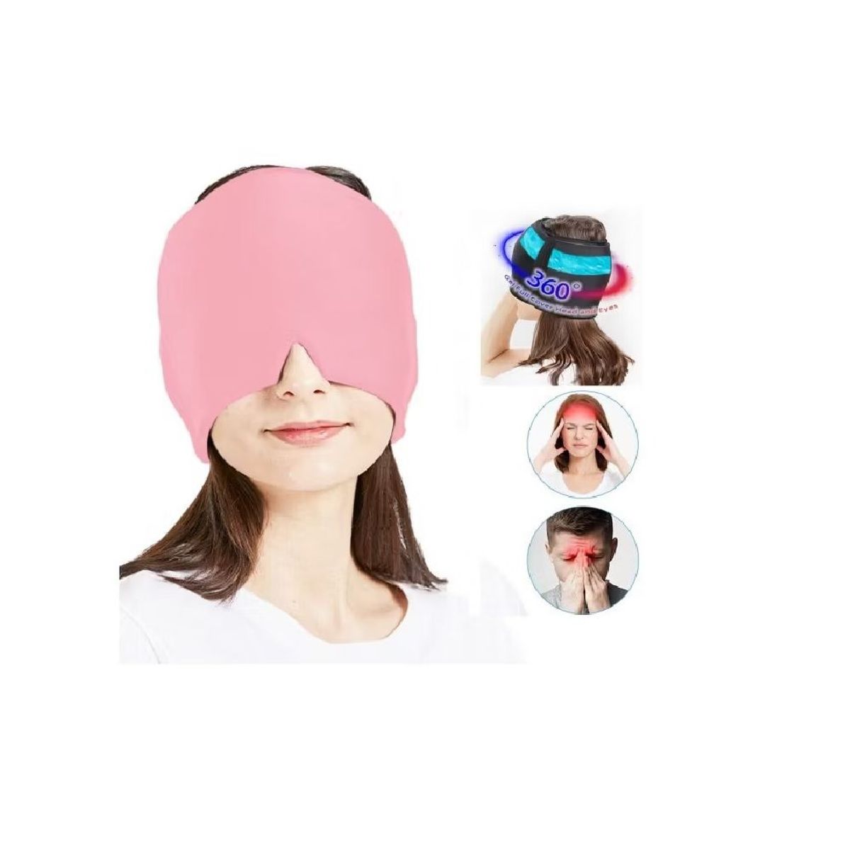 OTTOWARE - GORRO-MASCARA DE GEL FRIO PARA ALIVIAR EL DOLOR DE CABEZA