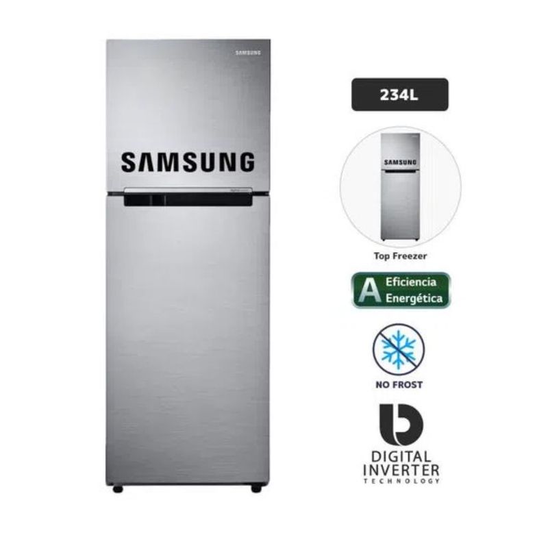 SAMSUNG - REFRIGERADORA SAMSUNG 234 LT TOP FREEZER RT22FARADS8 INOX