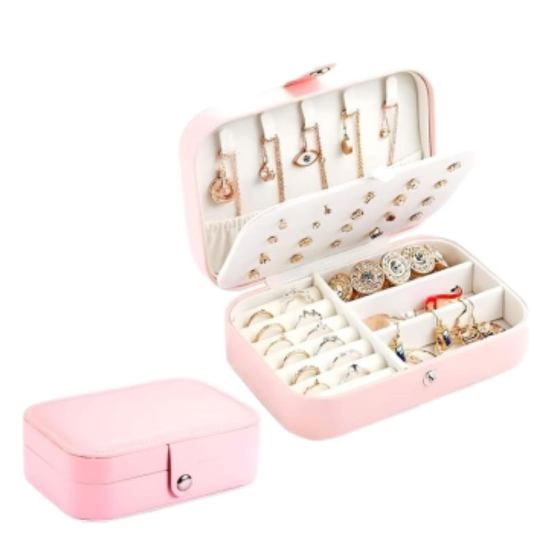 GENERICO - Joyero Organizador de Joyas Portátil Cofre Premium Rosado