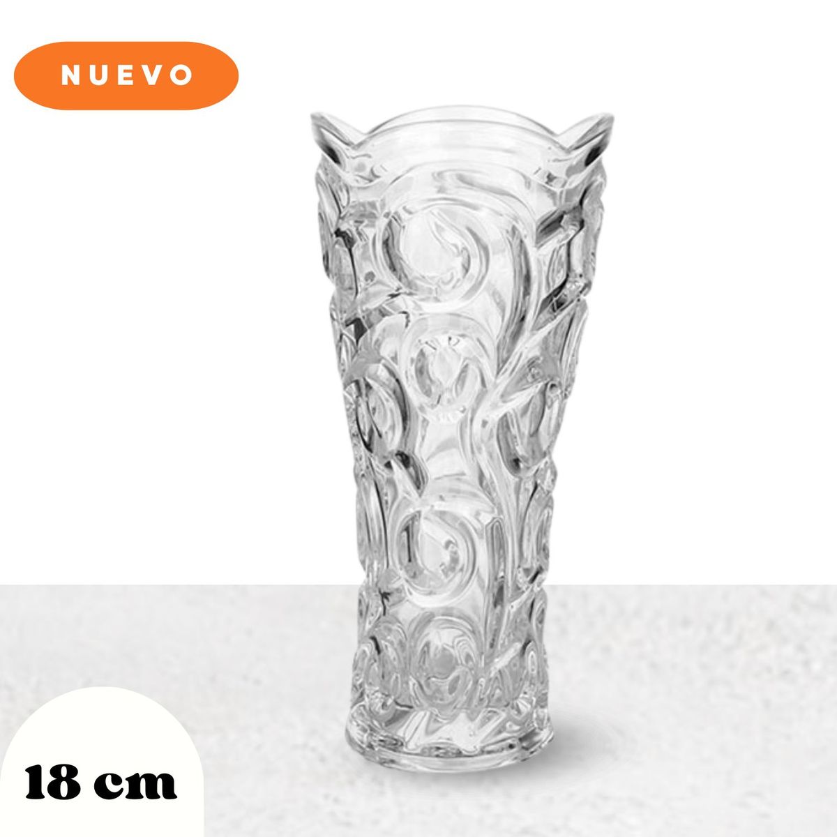 ICHIMATSU - Florero de vidrio Labrado floreado 18 Cm