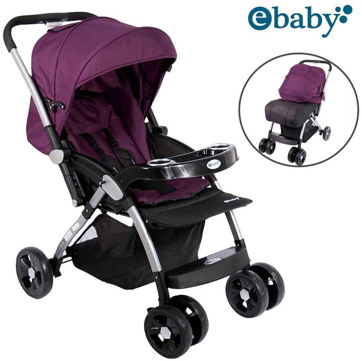 EBABY - Coche De Paseo Ebaby Kuper Mango Reversible Morado