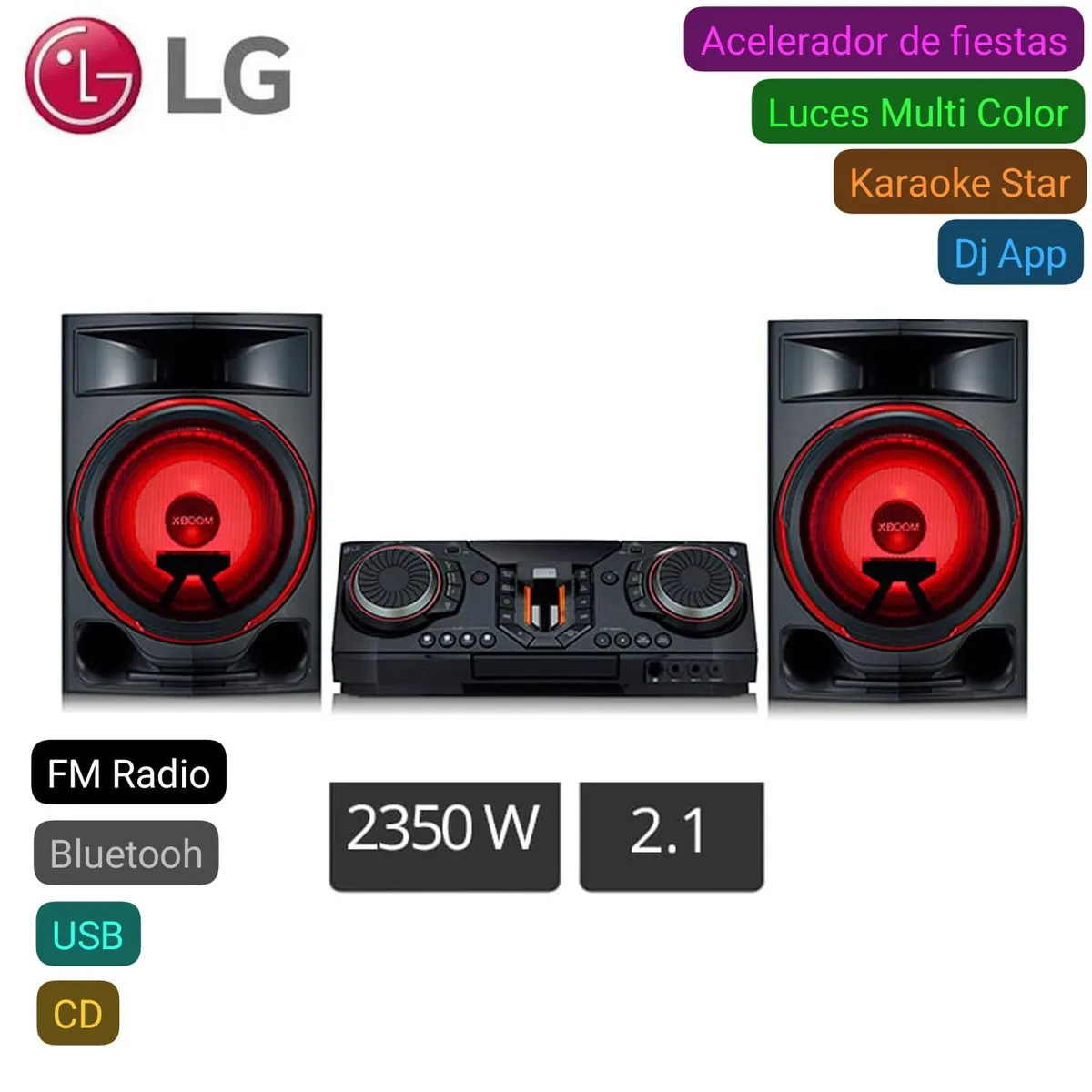 LG - Mini Componente LG XBOOM CL87 2350W Multi Bluetooth Karaoke Luces