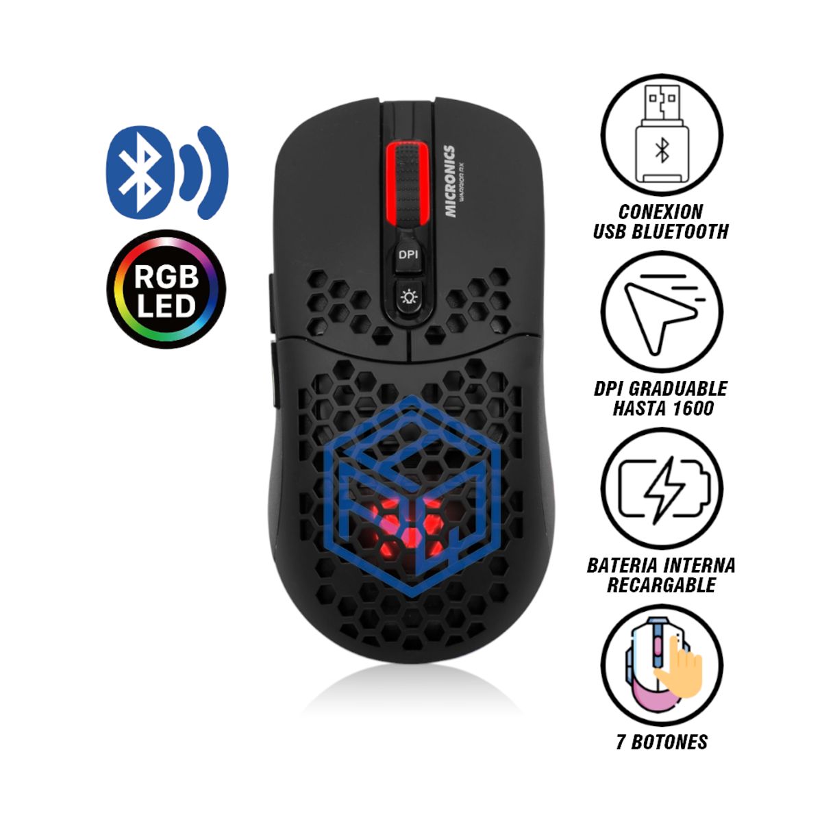 MICRONICS - MOUSE MICRONICS WARRIOR - BLACK GM828RX