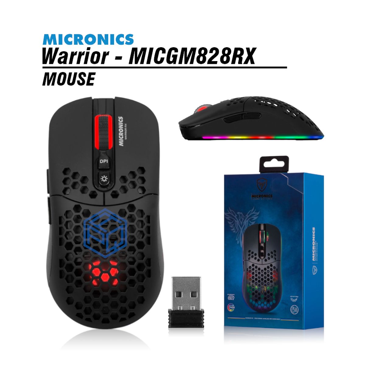 MICRONICS - MOUSE MICRONICS WARRIOR - BLACK GM828RX