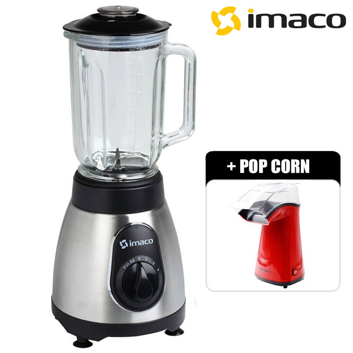 IMACO - Combo Imaco Licuadora de Metal 15Lt 500W BLS5388I +Máquina Pop Corn