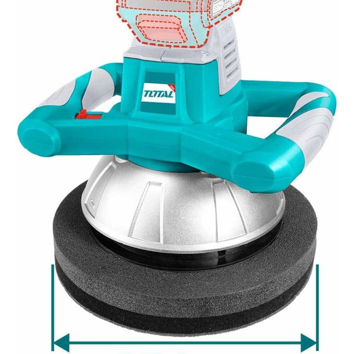 TOTAL - Pulidora orbital para auto 20v incluye 2 baterias 2ah Total