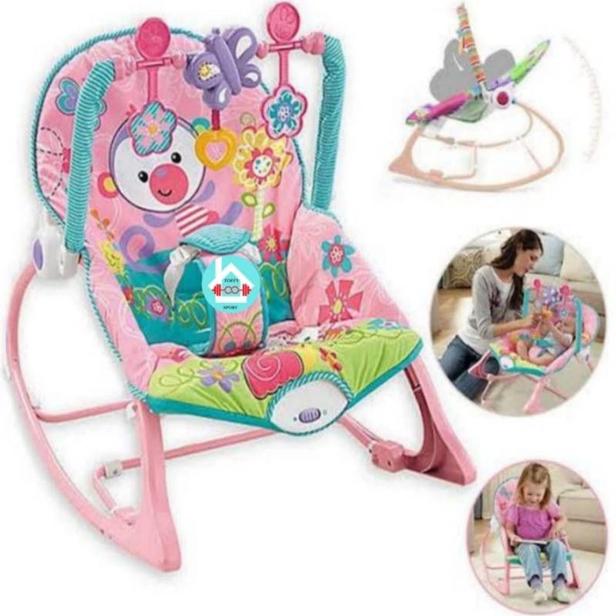 GENERICO - Silla Mecedora Vibradora Musical Rocker niña