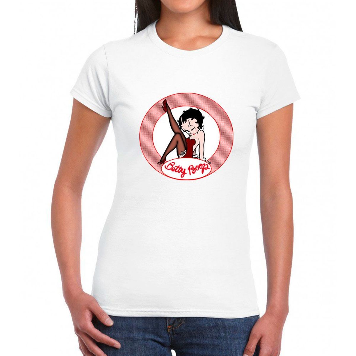 GENERICO - Polo mujer Betty Boop Coqueta - Nathalie Love It - Blanco