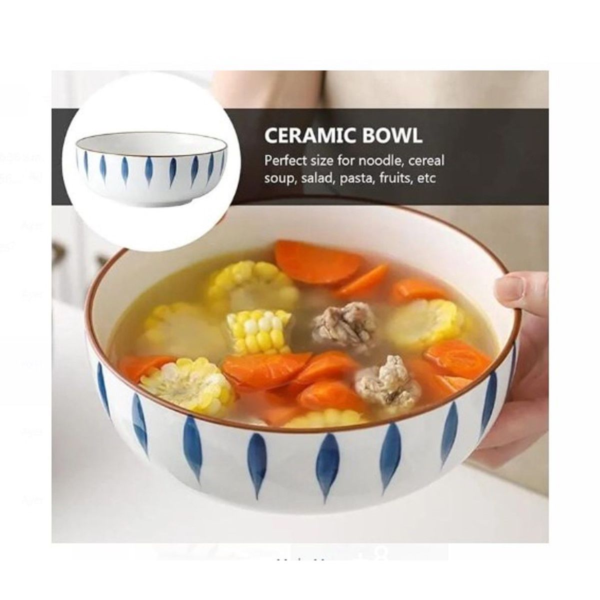 GENERICO - Bandeja De Ceramica Redonda Multicolor