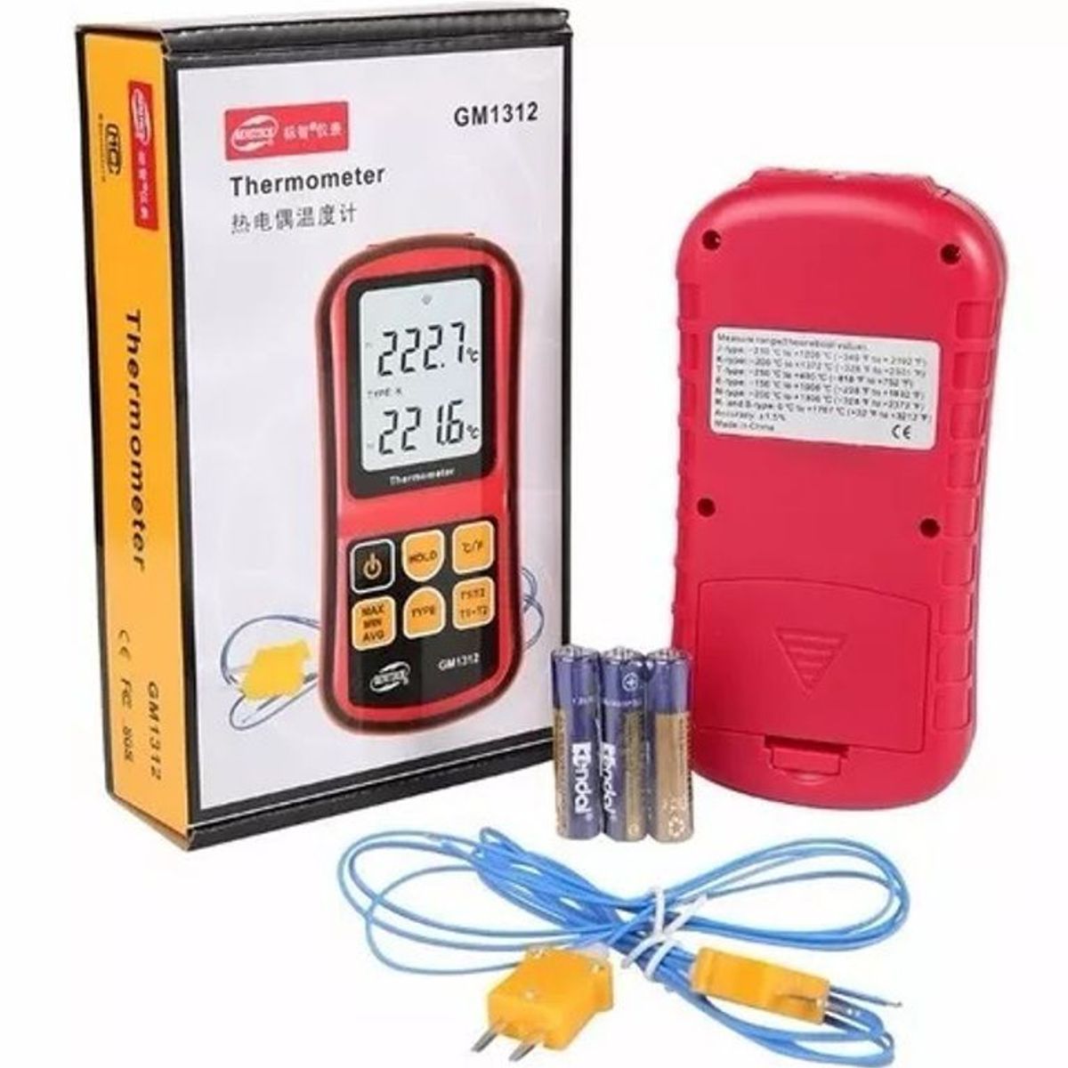 BENETECH - Termómetro Termocupla GM1312-Benetech