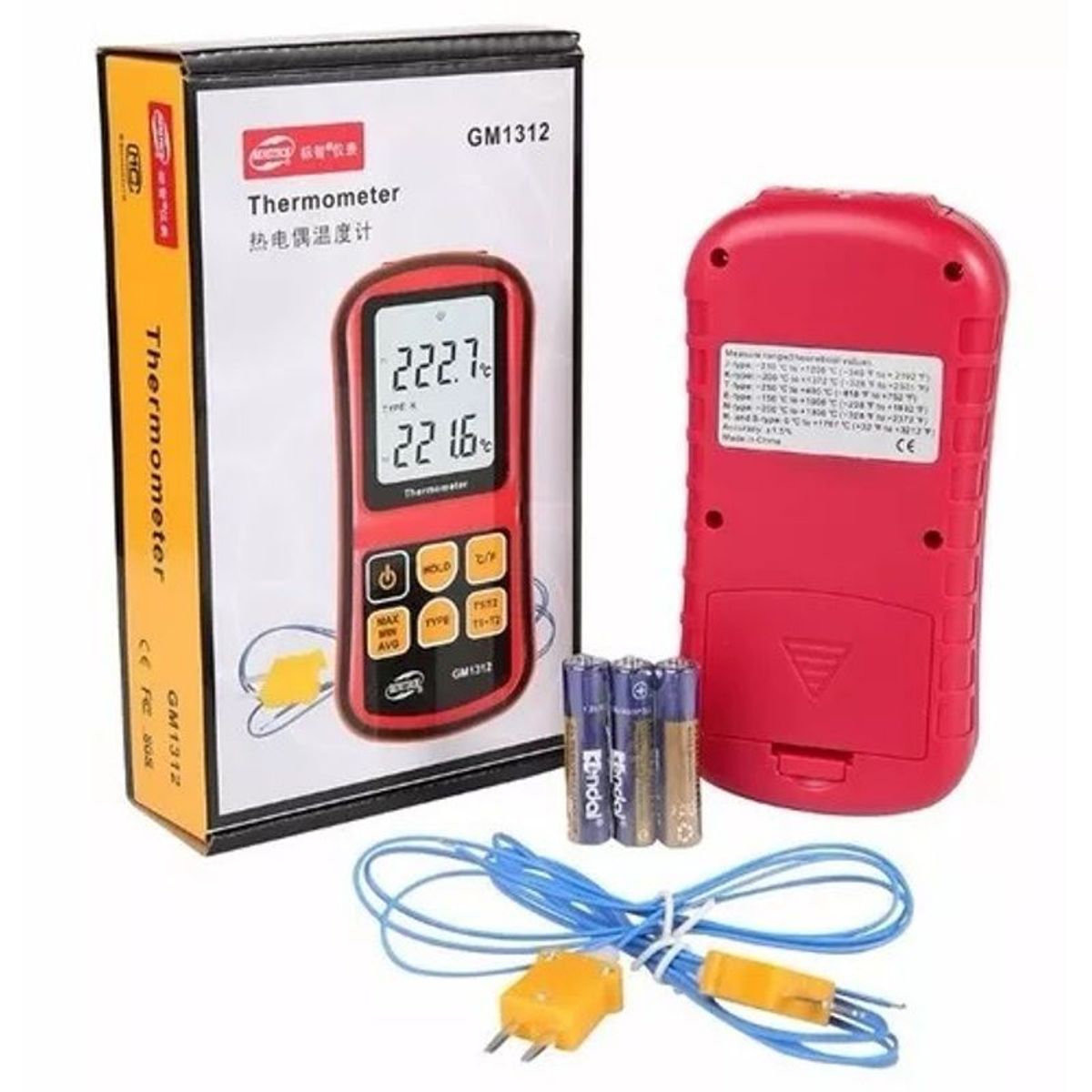 BENETECH - Termómetro Termocupla GM1312-Benetech