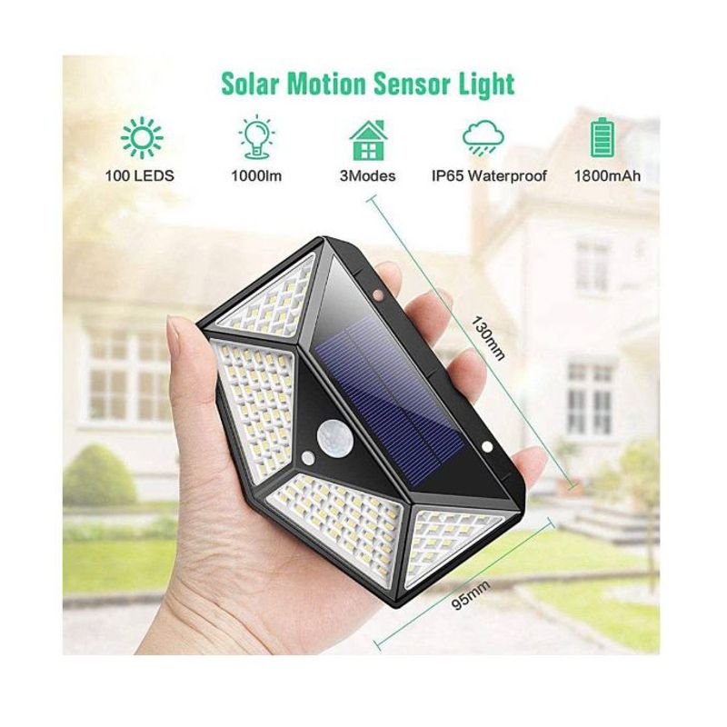 Reflector Led Solar 100 Leds Foco Resistente al Agua Jardin Exteriores ...