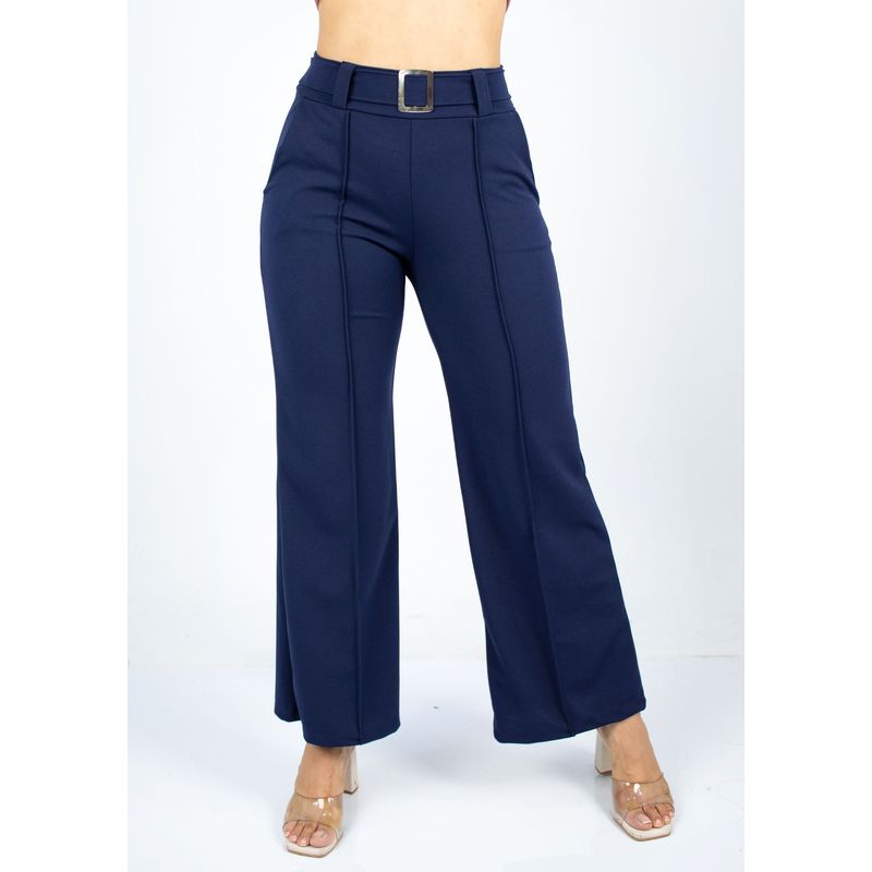 GENERICO - PANTALON PALAZO  CON HEBILLA MUJER