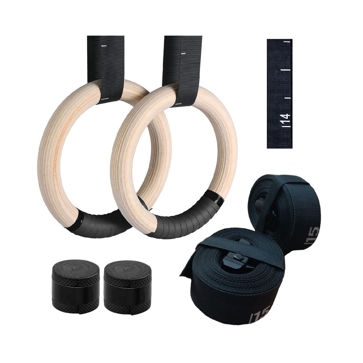 GENERICO - Anillas De Madera 32 Mm Olímpico Correas Enumeradas Gimnasia