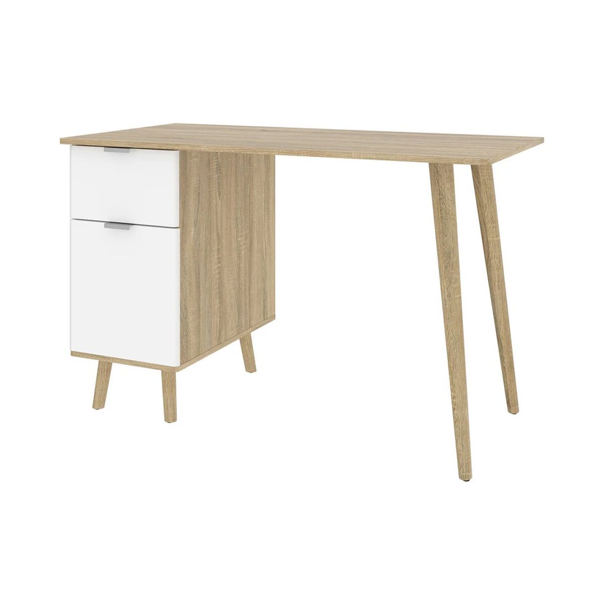 VENTITAS HOME - Escritorio Vintage Whitney 2 Cajones Color Duna y Blanco