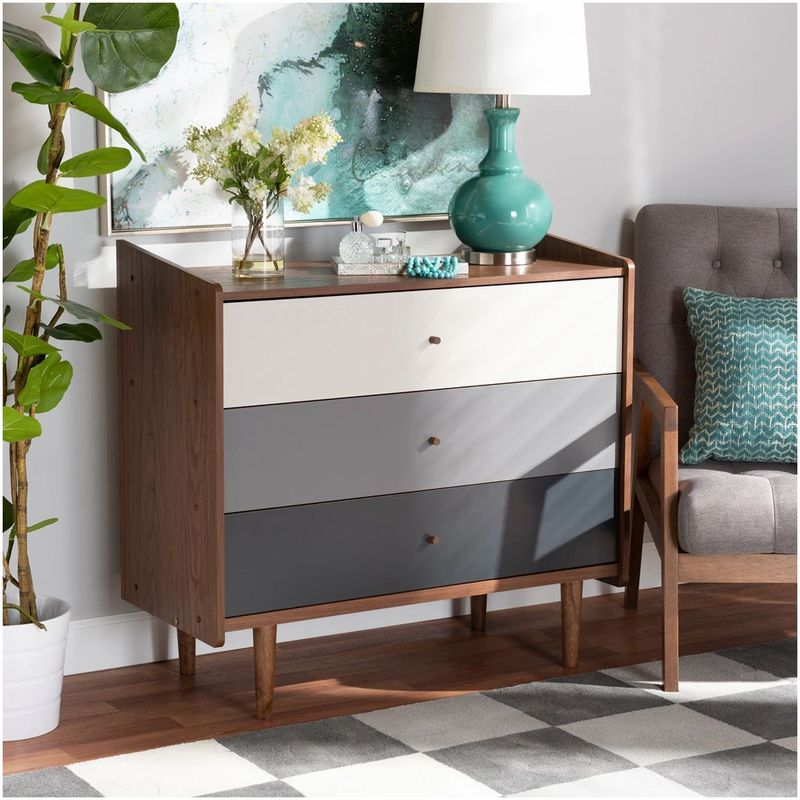 VENTITAS HOME - Cómoda Nórdica Kayla 3 Cajones Multicolor