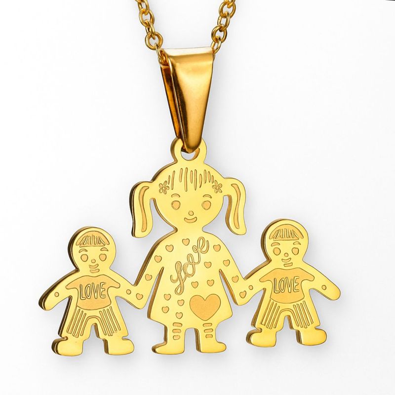 GENERICO - Collar Mamá Hijos Acero Inoxidable Mujer