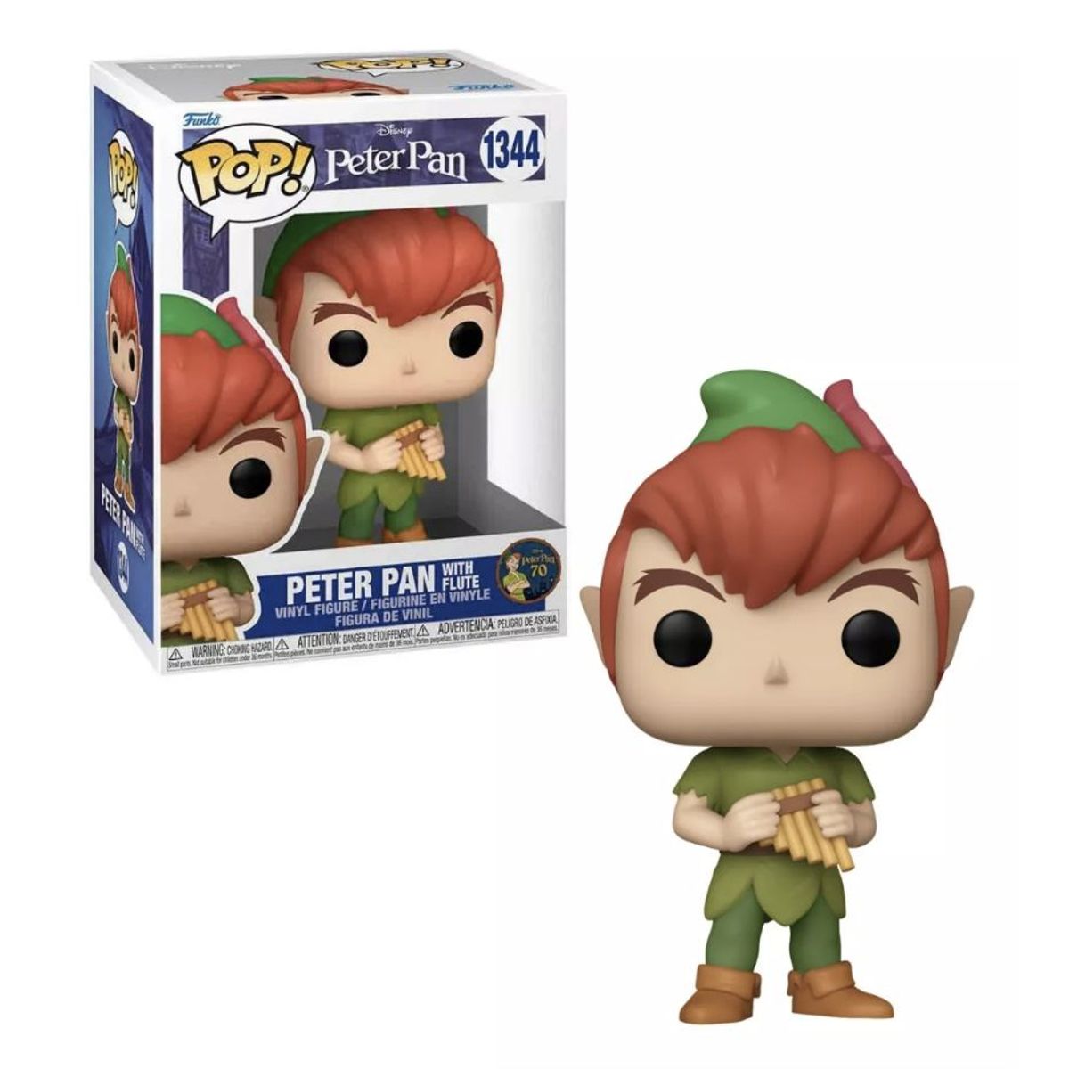 FUNKO - Peter Pan Con Flauta Funko Pop 1344 Disney 70 Original