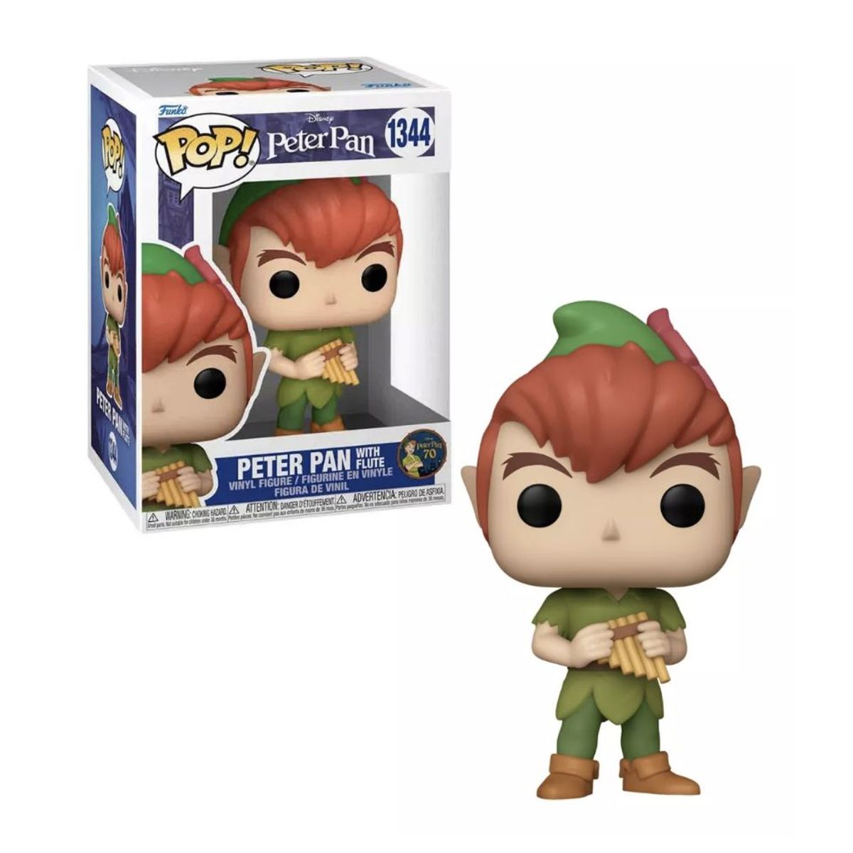 FUNKO - Peter Pan Con Flauta Funko Pop 1344 Disney 70 Original