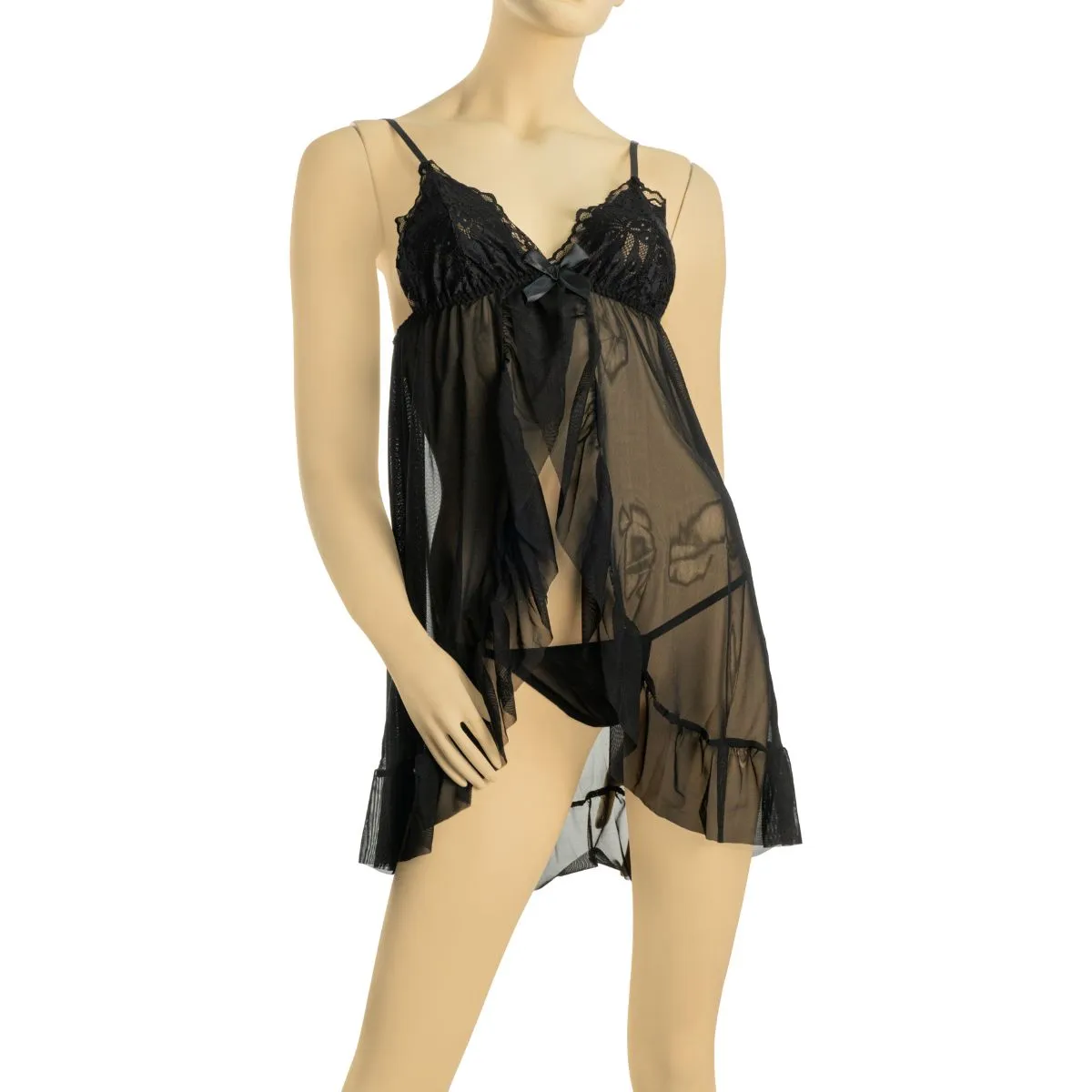 GENERICO - Lencería Erótica Babydoll - Color Negro Talla M