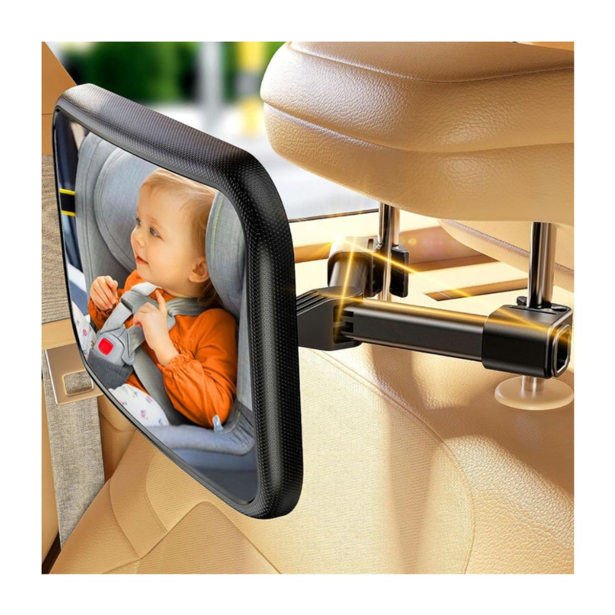 GENERICO - Espejo Retrovisor XL Para Bebés Diseño Gancho Fácil - TAZENI