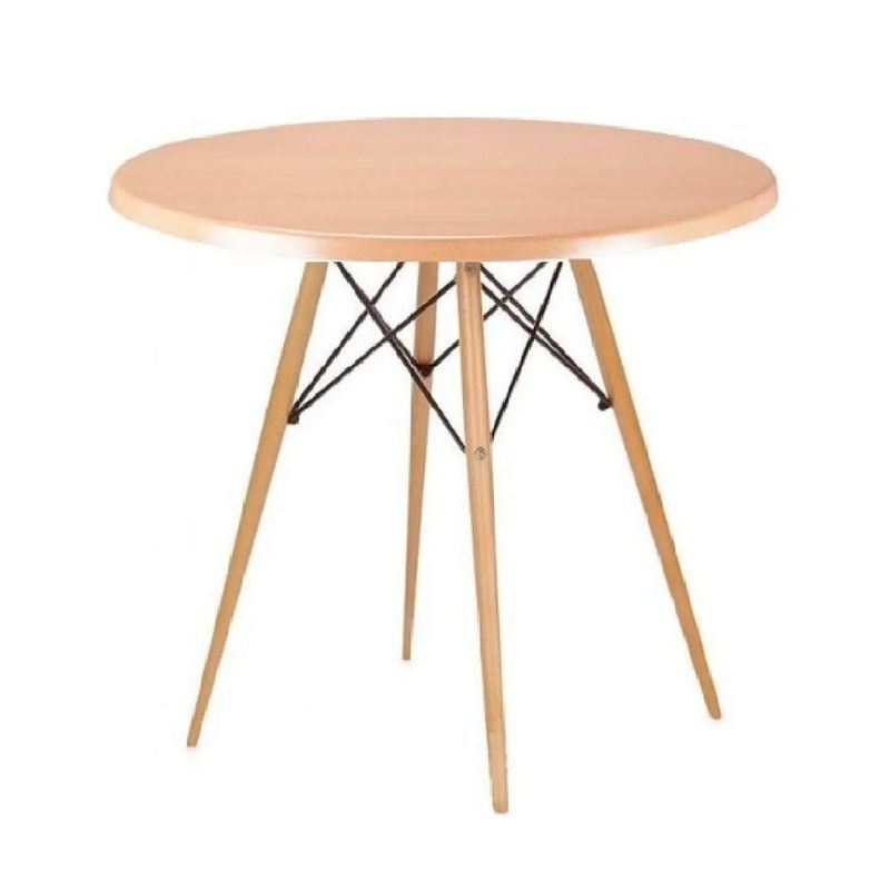 OFIDEAS - Mesa Eames De Comedor Circular Haya Color Madera 80x80cm Ofideas