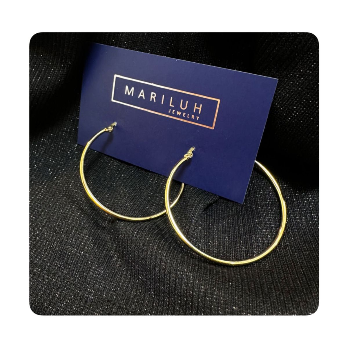 GENERICO - Aretes Acero - Argollas Lisa Grande Dorada