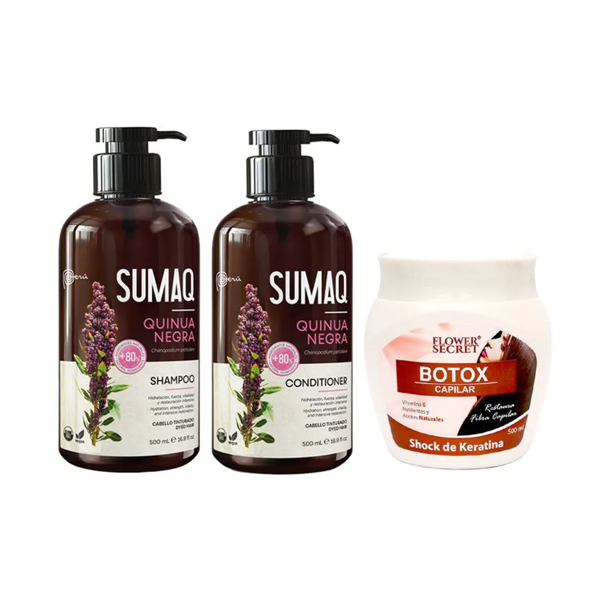 SUMAQ - Shampoo + Acondicionador SUMAQ Quinua Negra + Crema Capilar Keratina