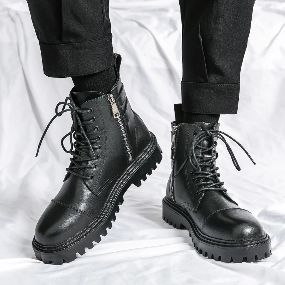 BLWOENS - Botas para Hombre-Negro