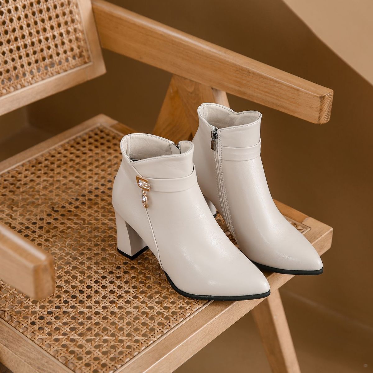 BLWOENS - Botas para Mujer-Beige