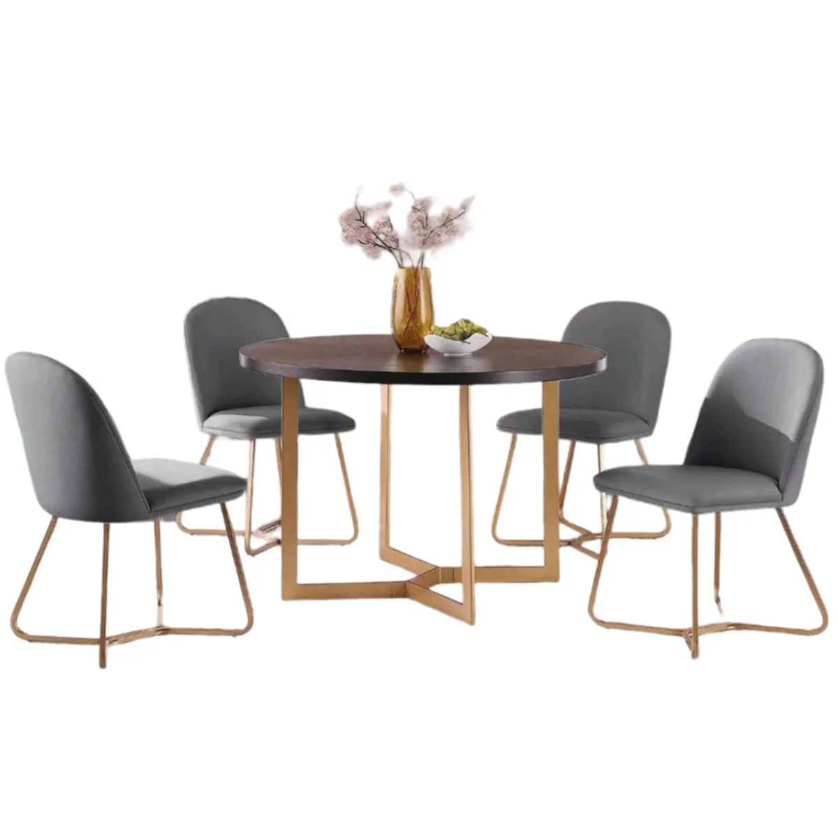 CENTRAL DECCO - COMEDOR 4 SILLAS BILBAO GRIS OSCURO