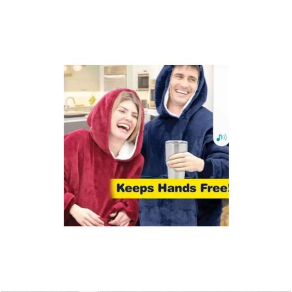 GENERICO - Ultra polera de felpa con capucha plush blanket hoodie