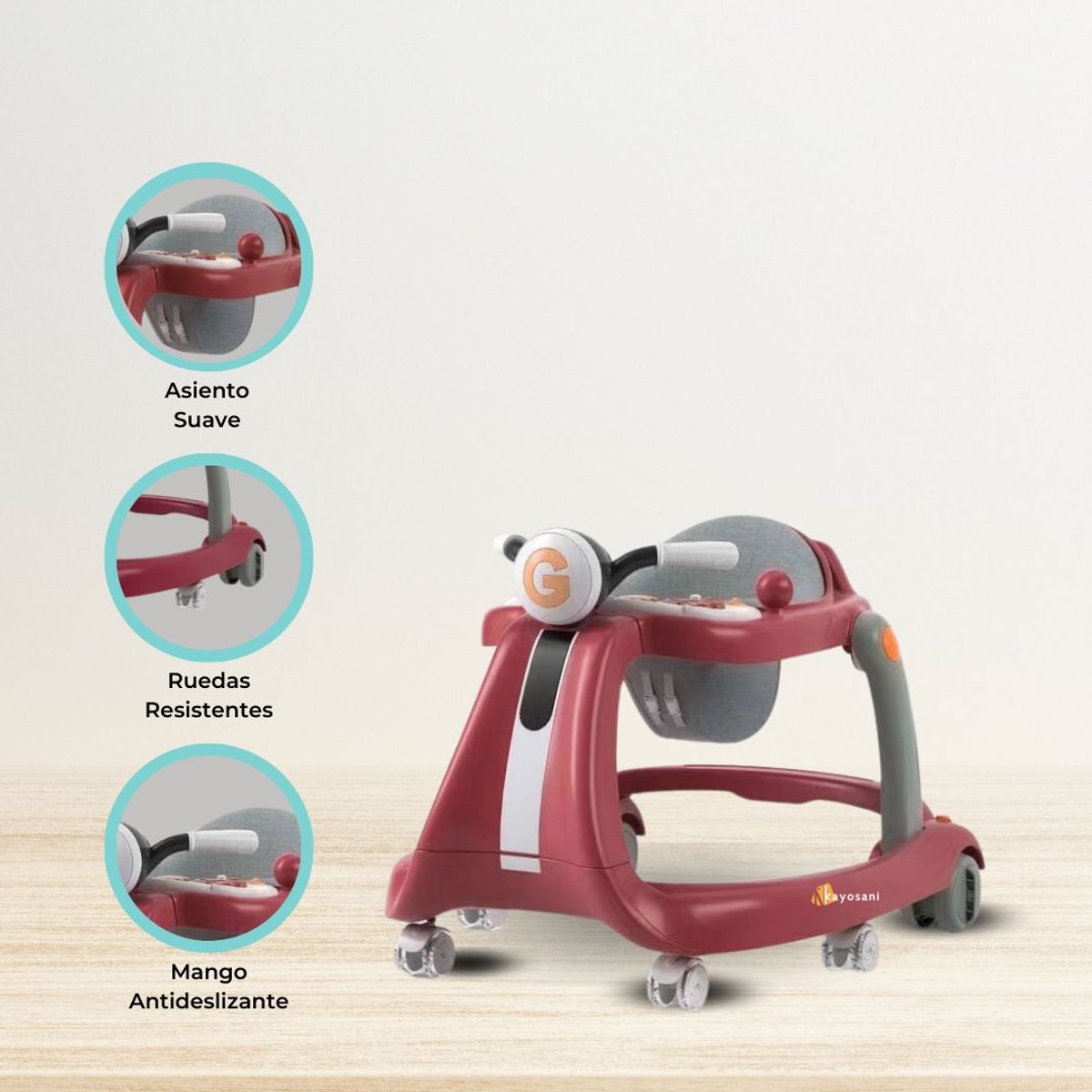 CUZKA - Andador Interactivo para Bebés «HERO» Red