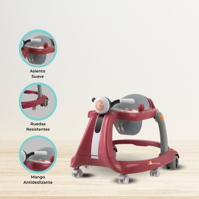 CUZKA - Andador Interactivo para Bebés «HERO» Red