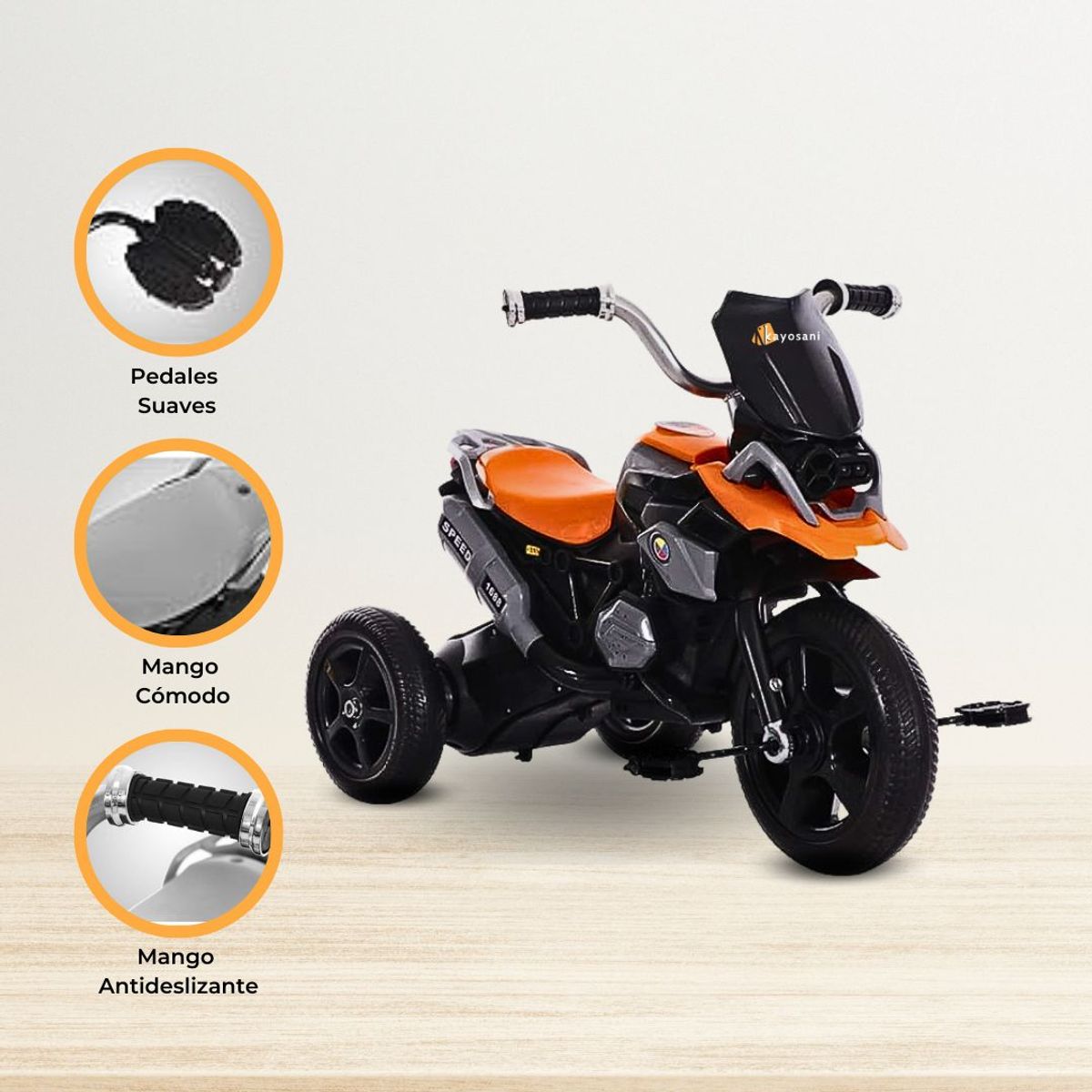 CUZKA - Moto a Pedal para Niños «DERBI» Orange