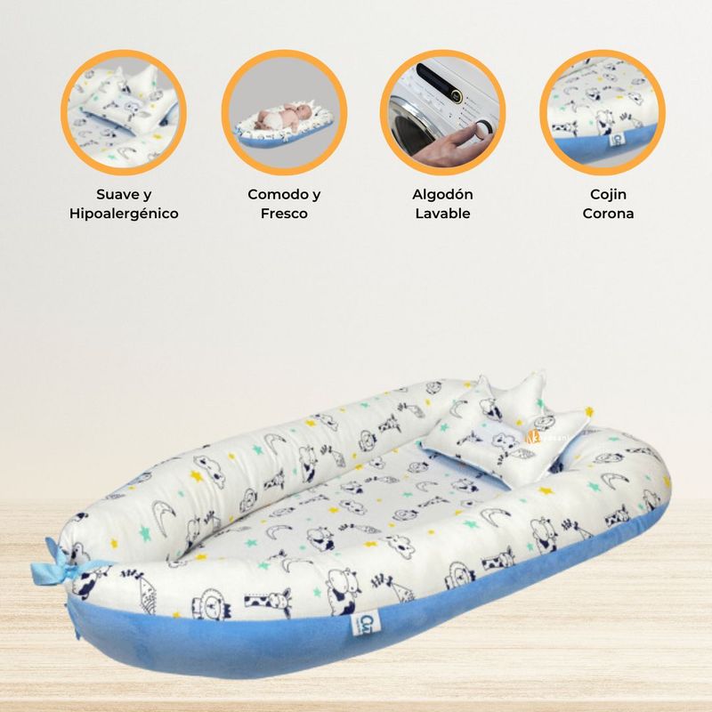 CUZKA - Nido Colecho para Bebé «KING» Ligth Blue