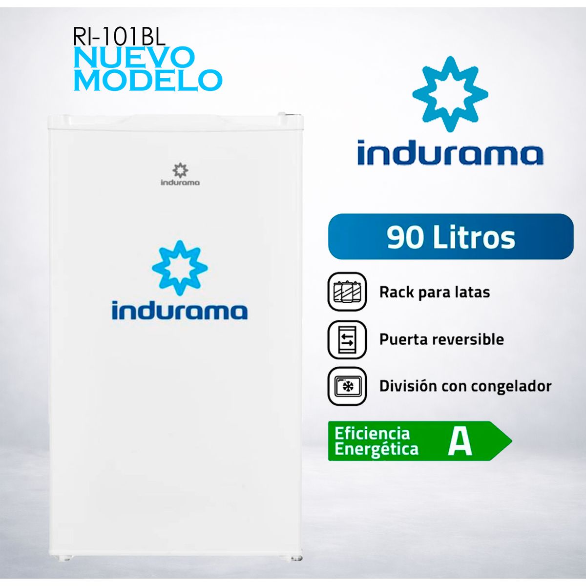 INDURAMA - Frigobar Indurama Defrost 90 Litros RI-101BL