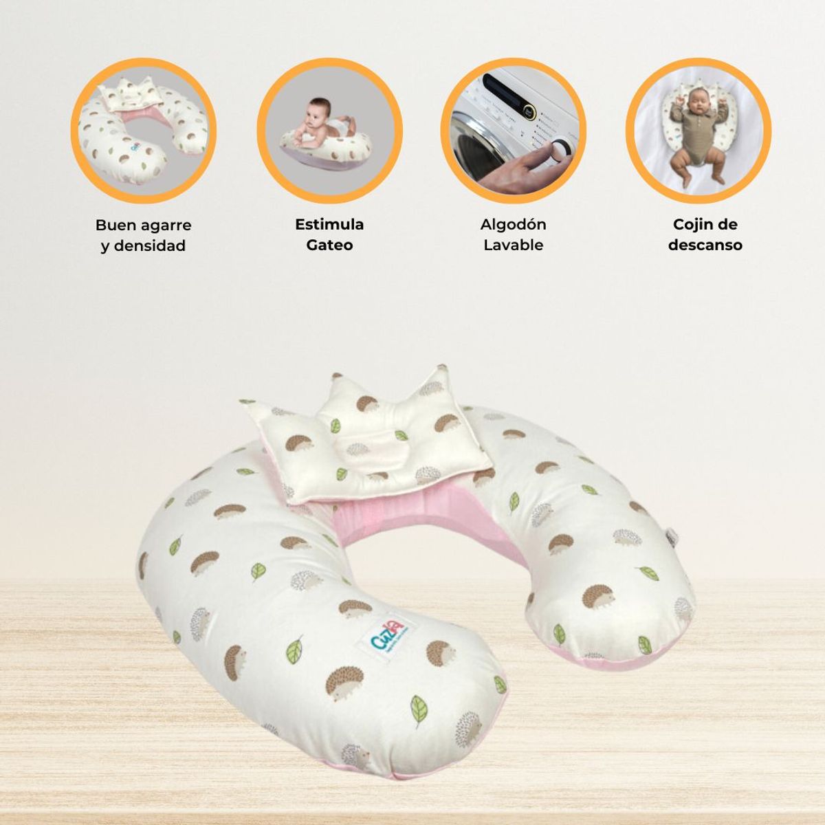 CUZKA - Almohada de Lactancia 5 en 1 «PICARON» Pink
