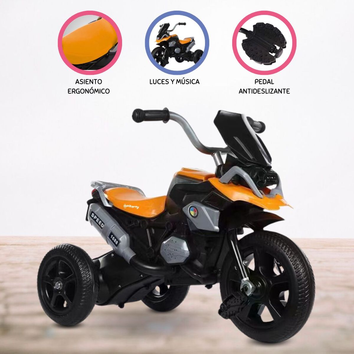 CUZKA - Moto a Pedal para Niños «DERBI» Orange
