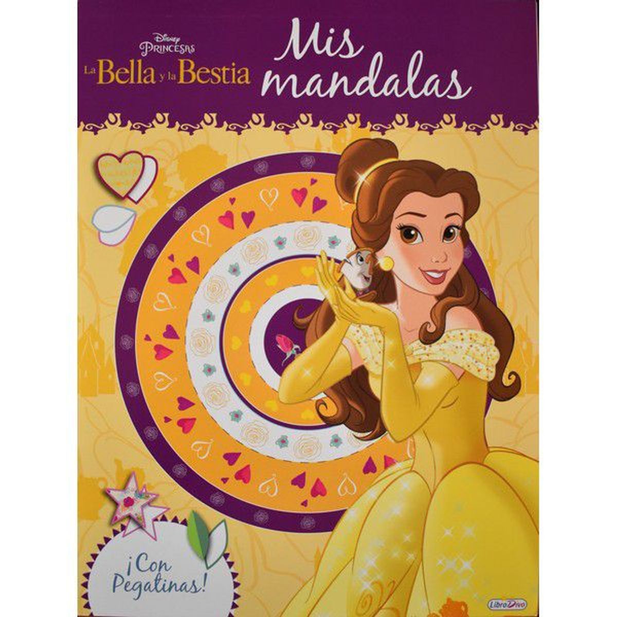 GENERICO - MIS MANDALAS CON PEGATINAS DISNEY PRINCESAS LA BELLA Y LA BESTIA