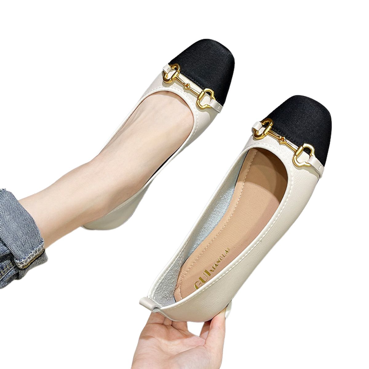 BLWOENS - Zapatos planos para Mujer -Blanco