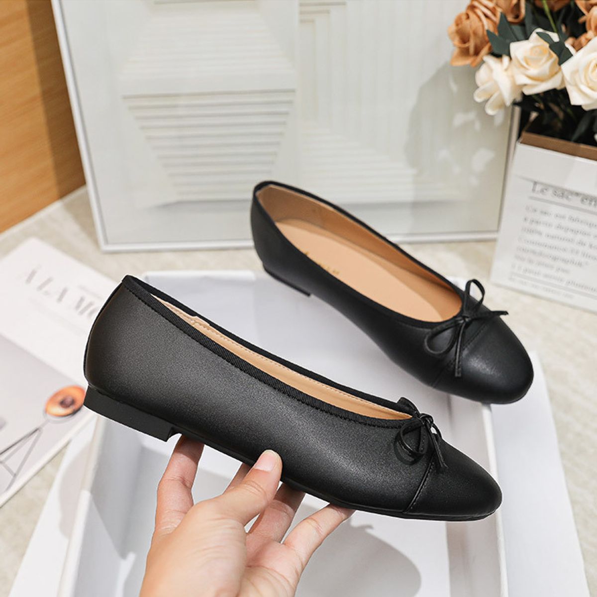 BLWOENS - Zapatos planos para Mujer -Negro