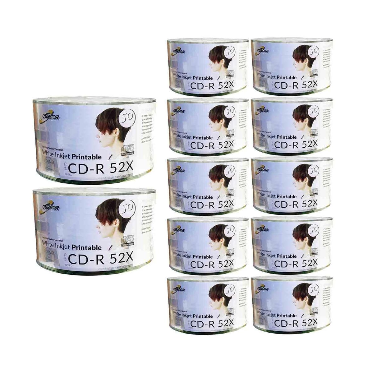 CURSOR - Cd-R 52X Imprimible Cursor 50 u Pack X 12