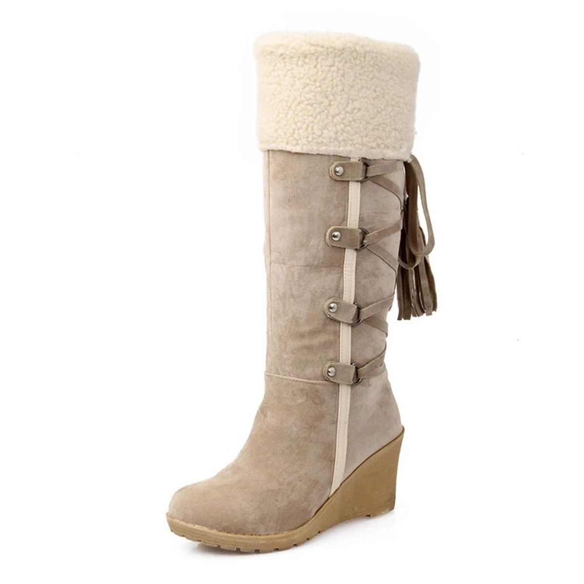BLWOENS - Botas para Mujer-Beige