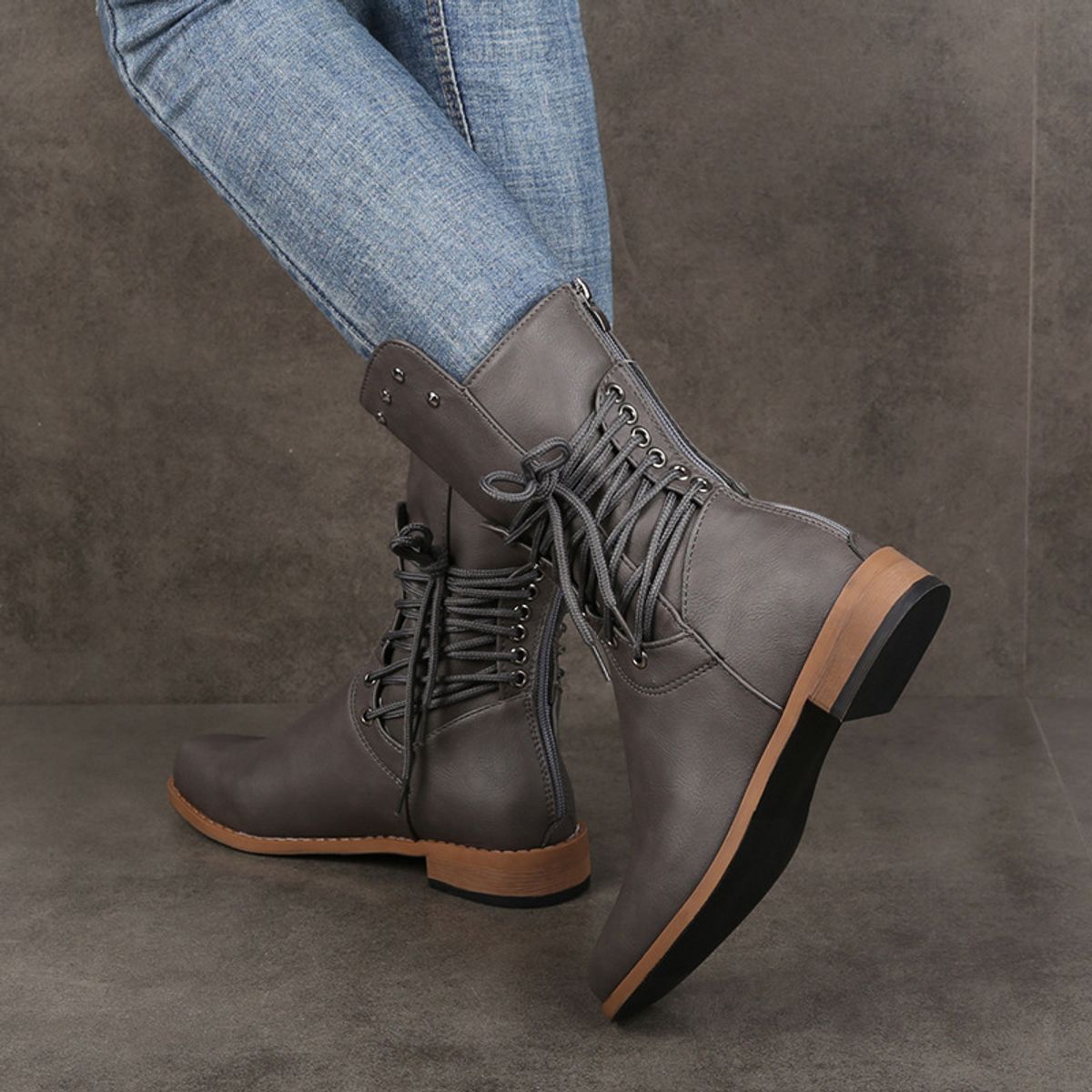 BLWOENS - Botas para Mujer-Gris