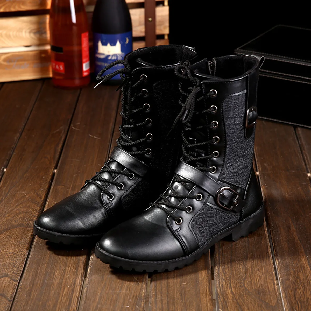 BLWOENS - Botas para Hombre-Negro