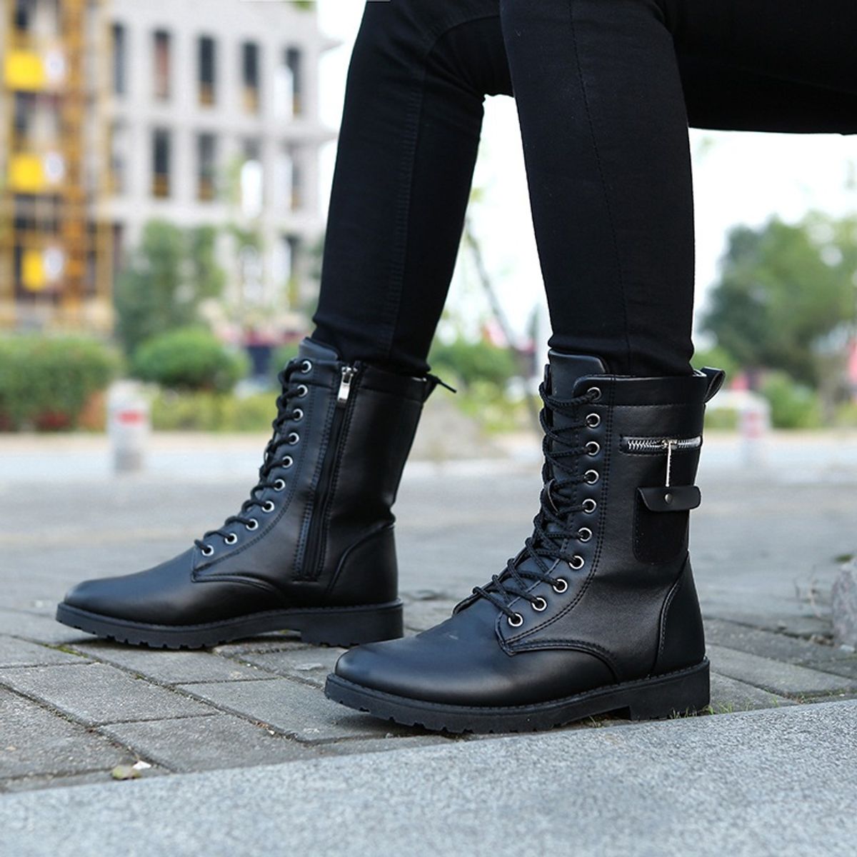 BLWOENS - Botas para Hombre-Negro