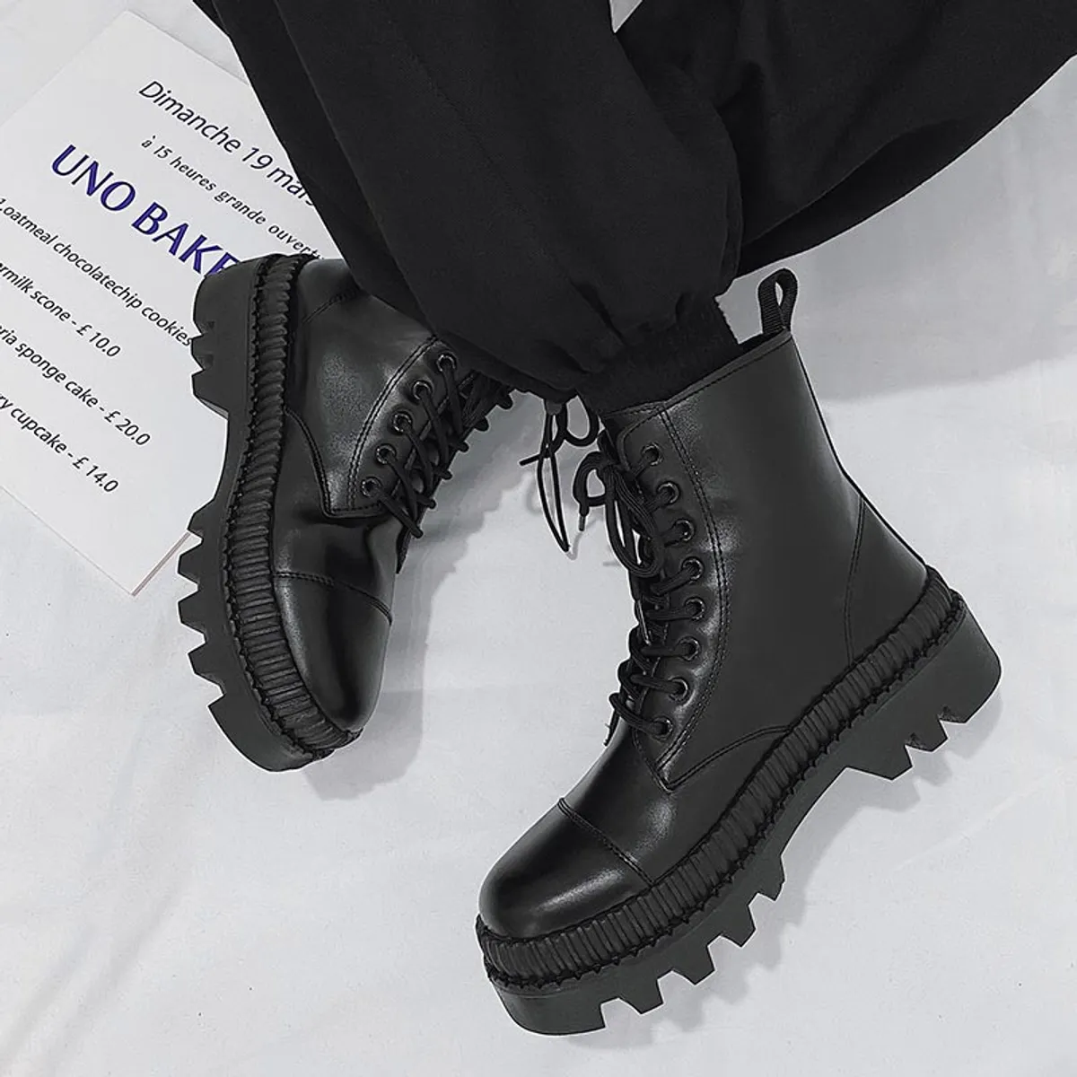 BLWOENS - Botas para Hombre-Negro