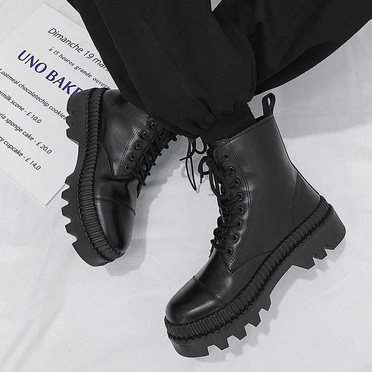 BLWOENS - Botas para Hombre-Negro